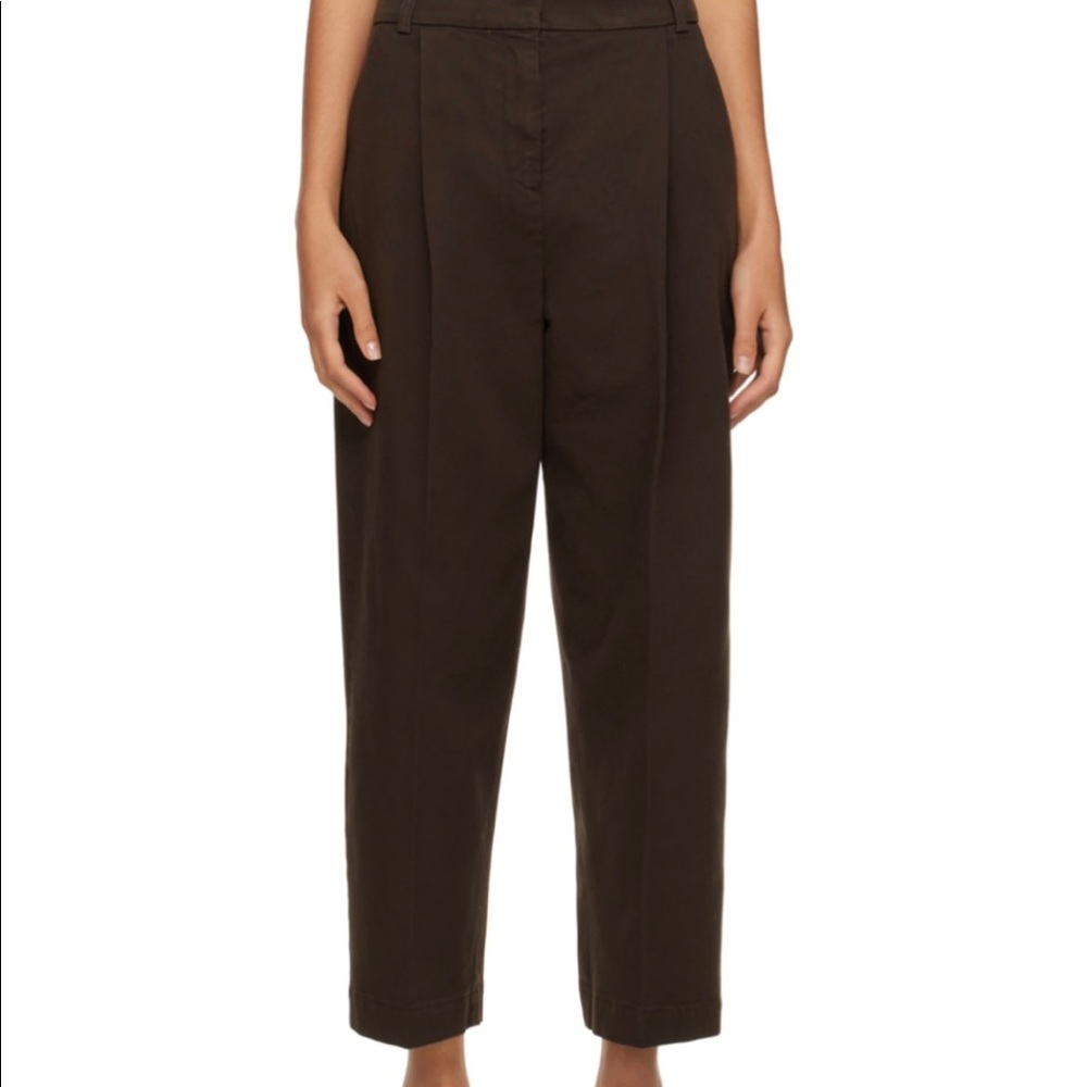 YMC Market Trousers - Brown - size XS (27in waist) - cropped - organic cotton